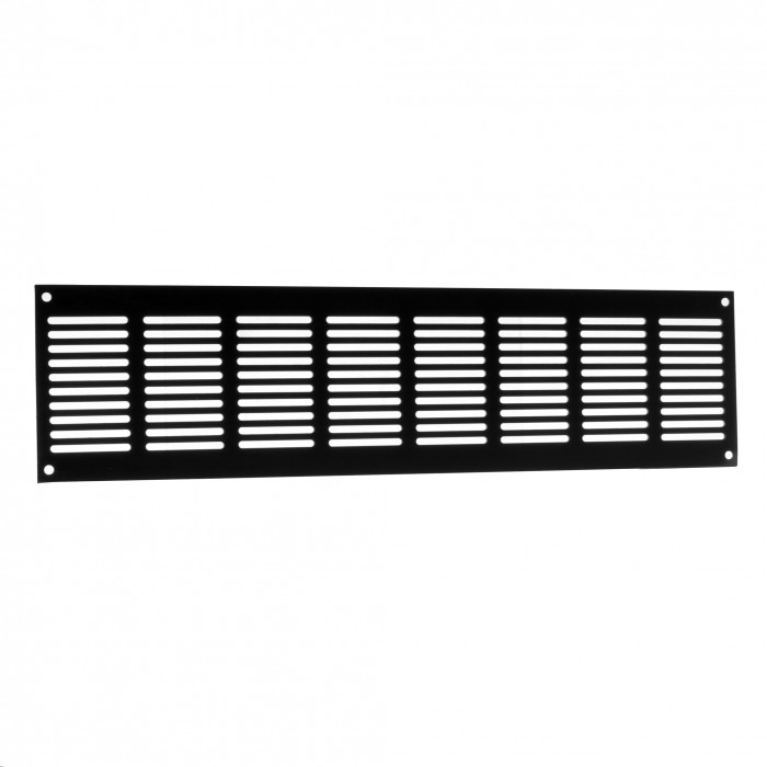 Plintrooster vlak 400 x 100 mm zwart aluminium main product photo