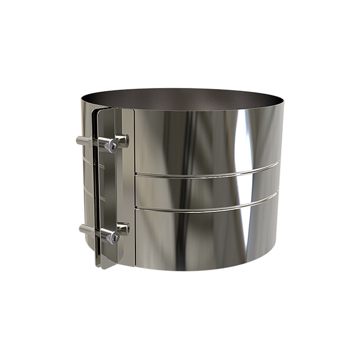 Brede klemband Ø80 mm Brede klemband voor rookkanaal dubbelwandig RVS-304 main product photo