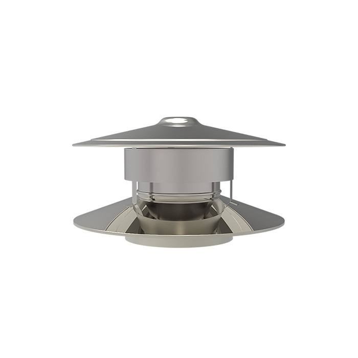 Trekkap Ø80 mm antivalwind voor rookkanaal dubbelwandig RVS-304 main product photo