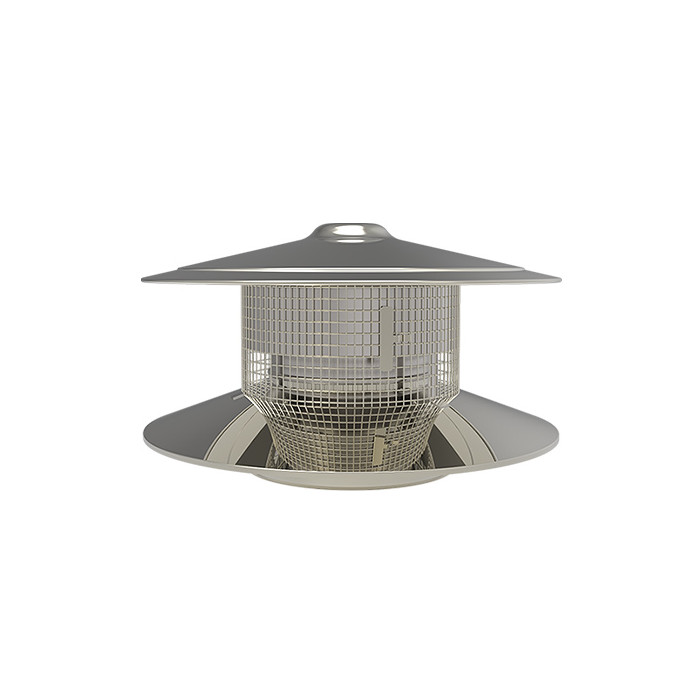 Trekkap Ø80 mm met gaas voor rookkanaal dubbelwandig RVS-304 main product photo