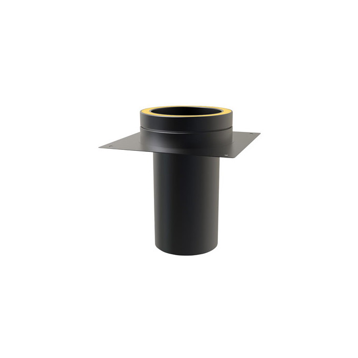 Schouwplaat Ø125 mm aansluiting voor rookkanaal dubbelwandig RVS-304 zwart gecoat main product photo