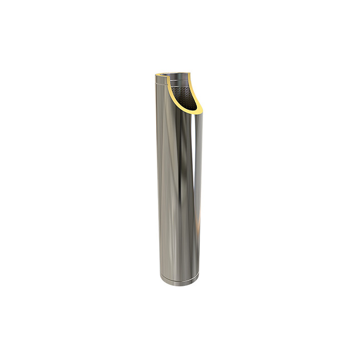 Geluiddemper Ø150 mm 1000 mm voor rookkanaal dubbelwandig RVS-304 main product photo