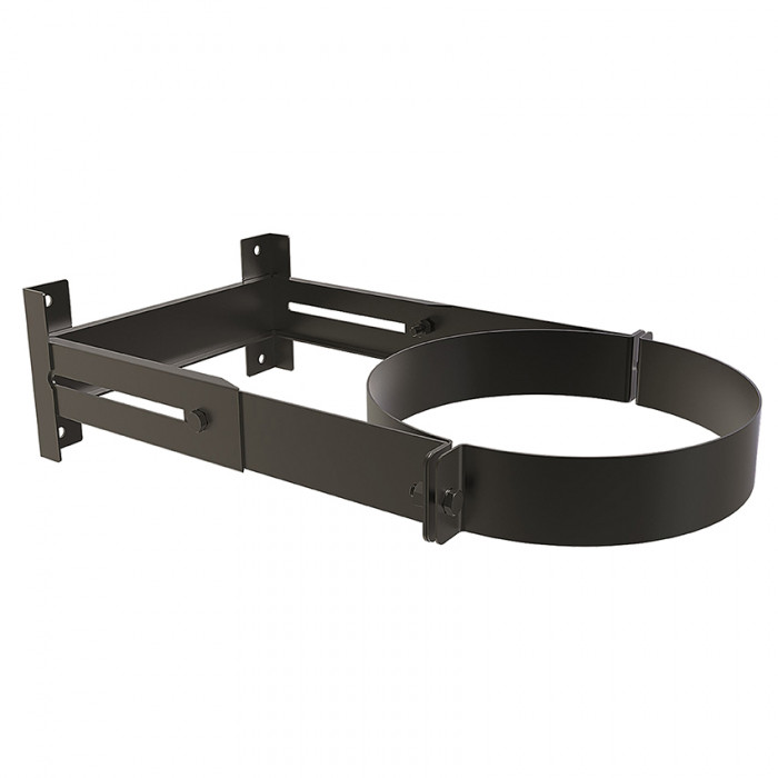 Muurbeugel Ø150 mm 85-200 mm voor rookkanaal dubbelwandig RVS-304 zwart gecoat main product photo