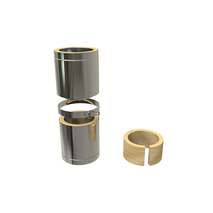Paspijp Ø150 mm 250 tot 350 mm voor rookkanaal dubbelwandig RVS-304 main product photo