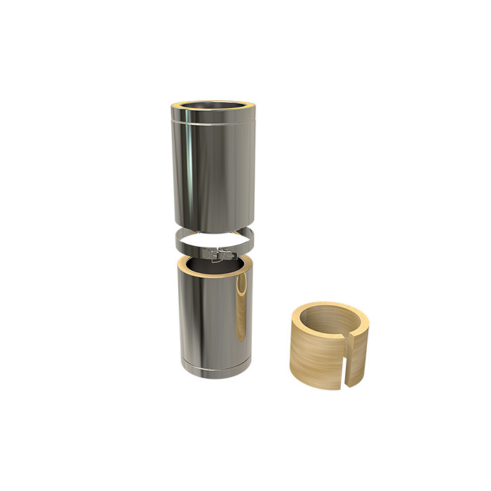 Paspijp Ø150 mm 350 tot 500 mm voor rookkanaal dubbelwandig RVS-304 main product photo