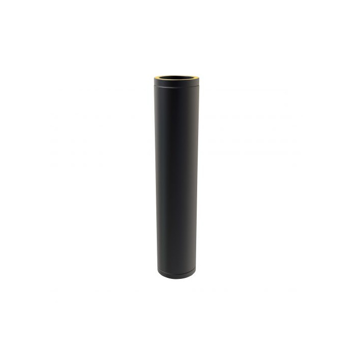 Kachelpijp Ø150 mm 1000 mm voor rookkanaal dubbelwandig RVS-304 zwart gecoat main product photo