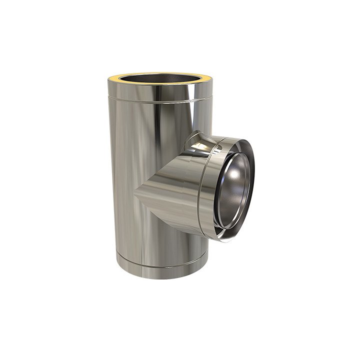 T-stuk Ø150 mm 90° voor rookkanaal dubbelwandig RVS-304 main product photo