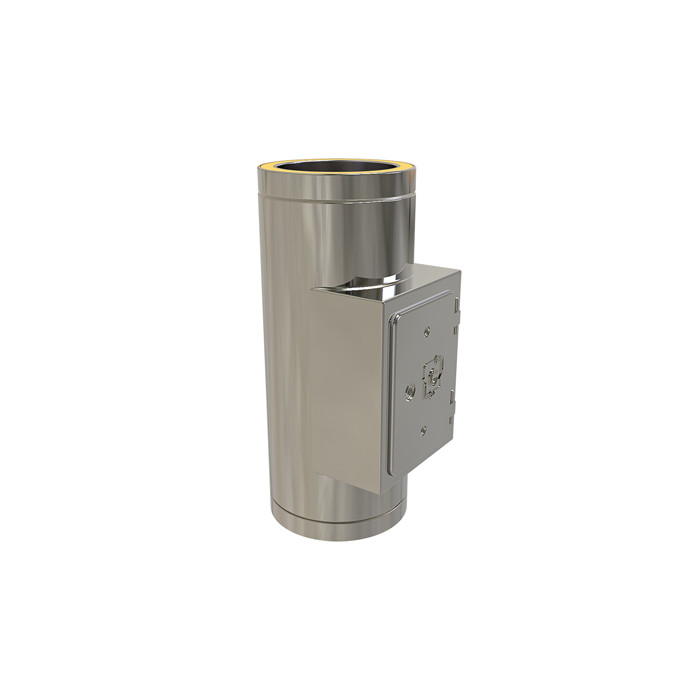 Pijp Ø150 mm 500 mm met inspectieluik voor rookkanaal dubbelwandig RVS-304 main product photo