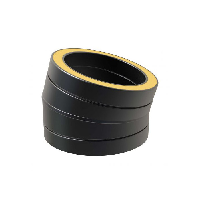 Bocht Ø175 mm 15° voor rookkanaal dubbelwandig RVS-304 zwart gecoat main product photo