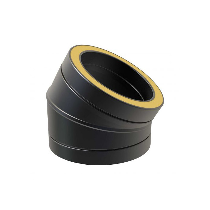 Bocht Ø175 mm 30° voor rookkanaal dubbelwandig RVS-304 zwart gecoat main product photo