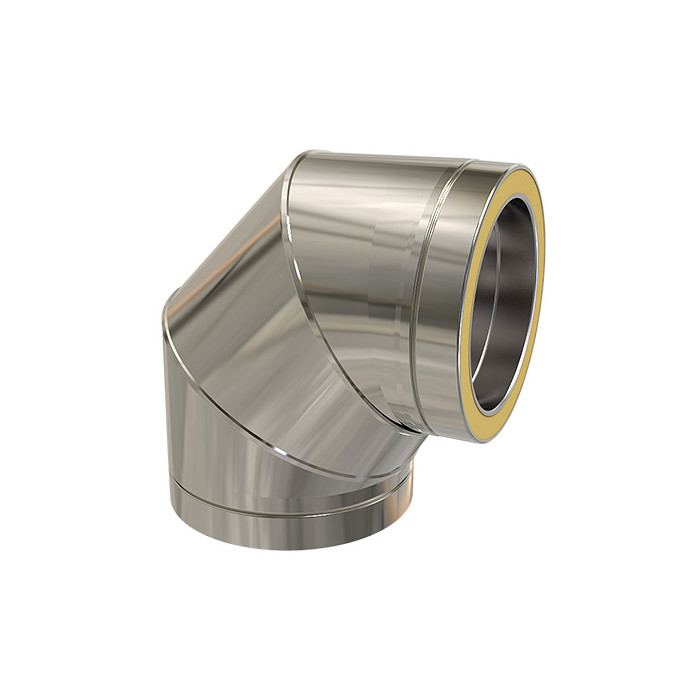 Bocht Ø175 mm 90° voor rookkanaal dubbelwandig RVS-304 main product photo