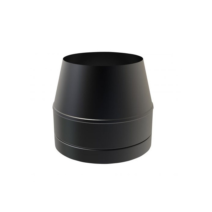 Conisch eindstuk Ø175 mm voor rookkanaal dubbelwandig RVS-304 zwart gecoat main product photo