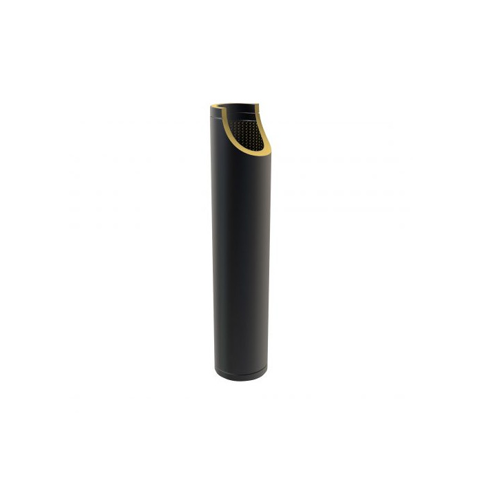 Geluiddemper Ø175 mm 1000 mm voor rookkanaal dubbelwandig RVS-304 zwart gecoat main product photo