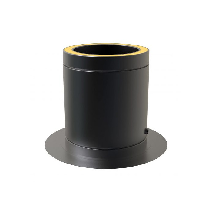 Vloerondersteuning Ø175 mm met drain voor rookkanaal dubbelwandig RVS-304 zwart gecoat main product photo