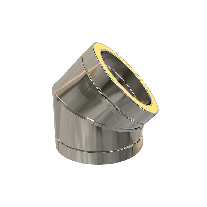 Bocht Ø200 mm 45° voor rookkanaal dubbelwandig RVS-304 main product photo