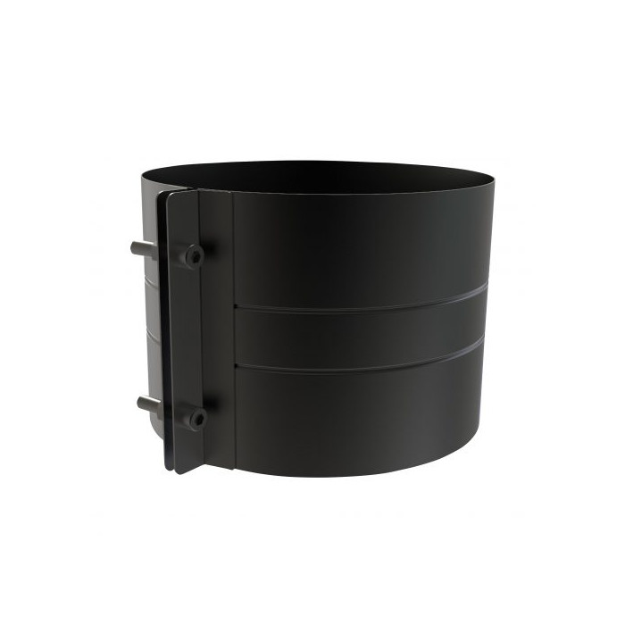 Brede klemband Ø200 mm voor rookkanaal dubbelwandig RVS-304 zwart gecoat main product photo