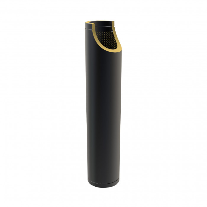 Geluiddemper Ø250 mm 1000 mm voor rookkanaal dubbelwandig RVS-304 zwart gecoat main product photo