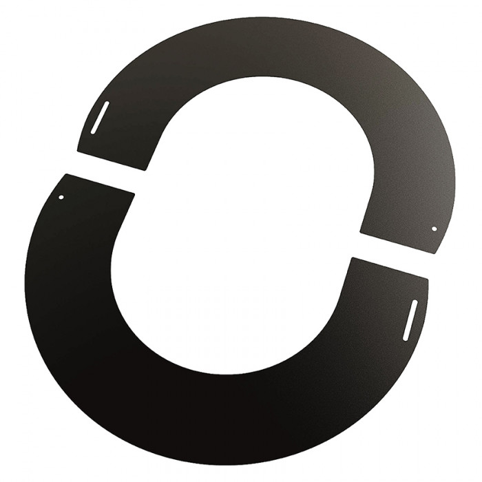 Rozet Ø250 mm 2 delig 0-30° voor rookkanaal dubbelwandig RVS-304 zwart gecoat main product photo