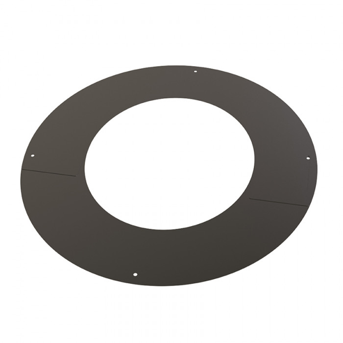 Rozet Ø250 mm 2 delig 30-45° voor rookkanaal dubbelwandig RVS-304 zwart gecoat main product photo