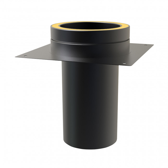 Schouwplaat Ø250 mm aansluiting voor rookkanaal dubbelwandig RVS-304 zwart gecoat main product photo