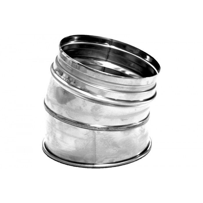 Bocht Ø150 mm 15° voor rookkanaal enkelwandig RVS-316 main product photo