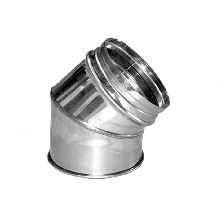Bocht Ø150 mm 45° voor rookkanaal enkelwandig RVS-304 main product photo