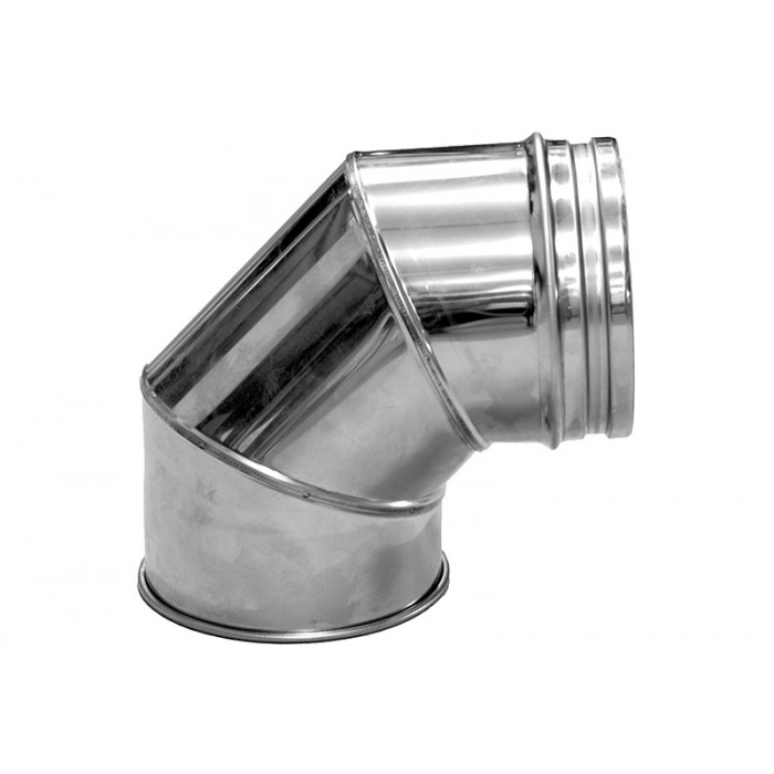 Bocht Ø80 mm 90° voor rookkanaal enkelwandig RVS-316 main product photo