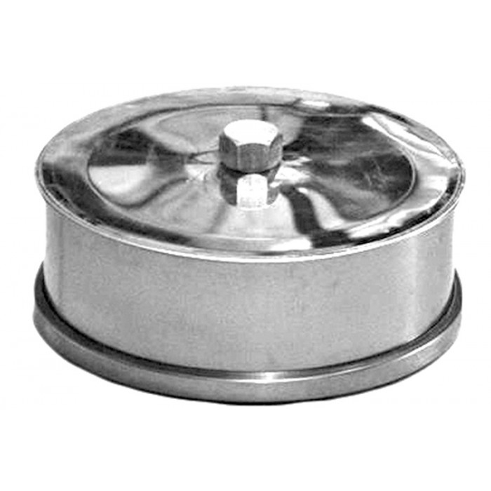 Dop t-stuk Ø80 mm met drain voor rookkanaal enkelwandig RVS-316 main product photo