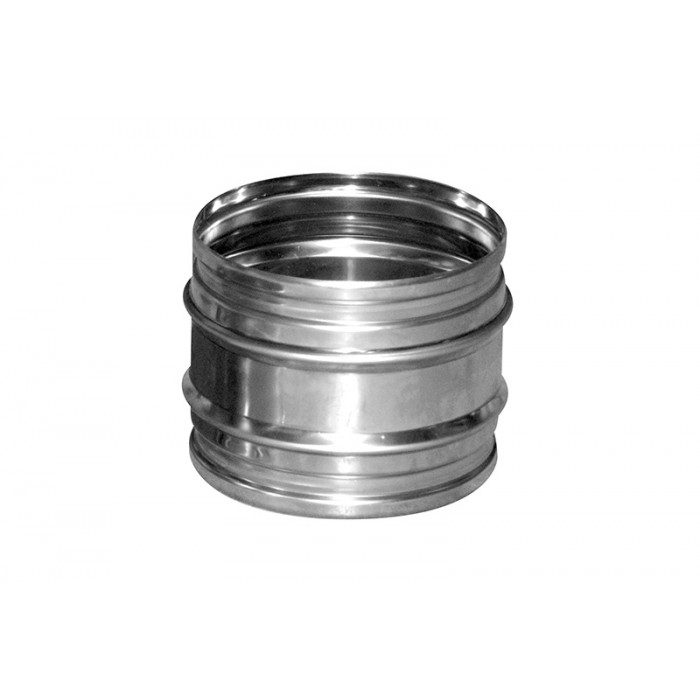 Koppelstuk mannelijk-mannelijk Ø125 mm voor rookkanaal enkelwandig RVS-316 main product photo