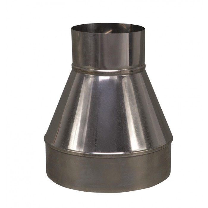 Verloopstuk enkelwandig 199 mm uitw. - 110 mm voor rookkanaal RVS-304 main product photo