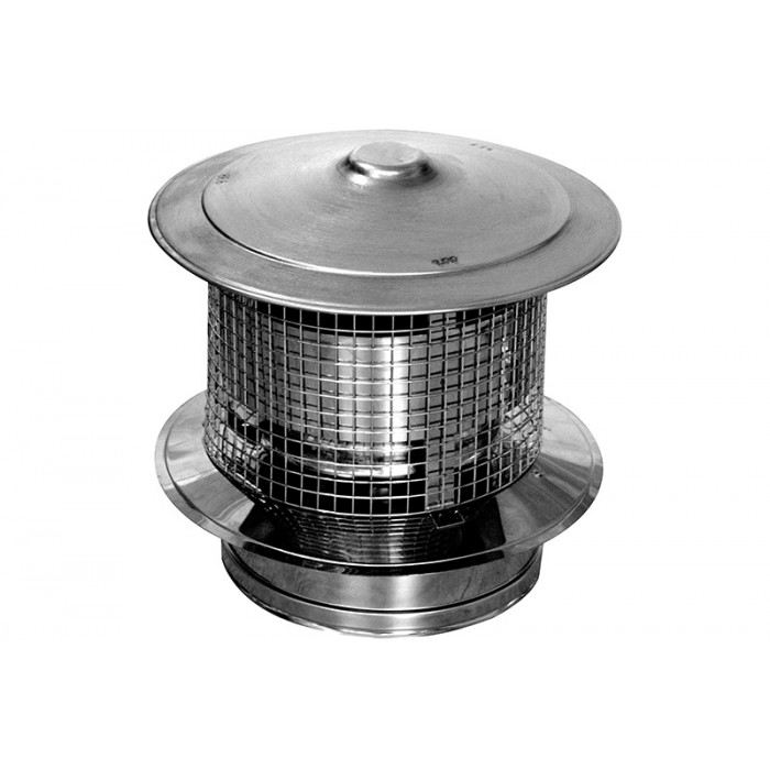 Trekkap Ø80 mm met gaas voor rookkanaal enkelwandig RVS-316 main product photo