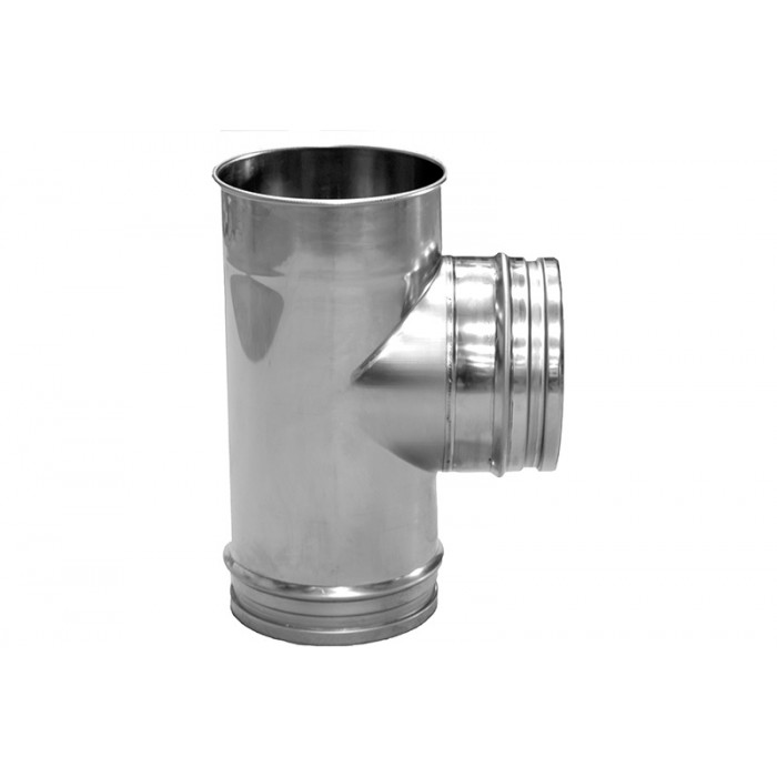 T-stuk Ø125 mm 90° voor rookkanaal enkelwandig RVS-316 main product photo