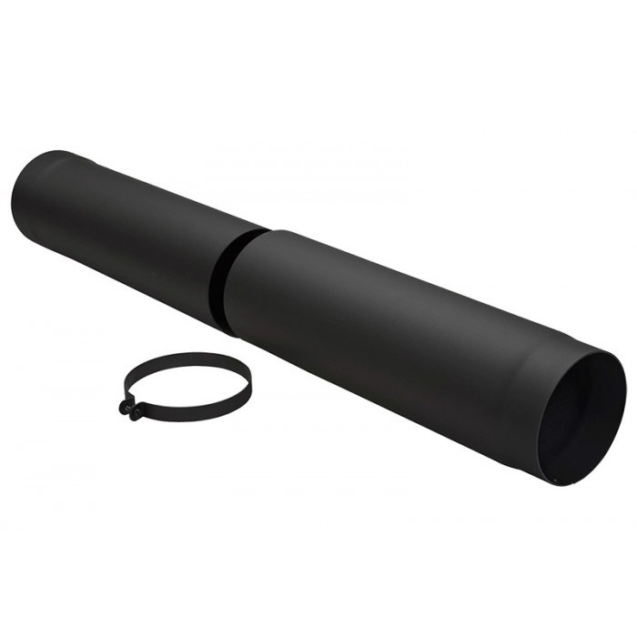 Paspijp Ø150 mm 500 tot 800 mm voor rookkanaal enkelwandig staal zwart main product photo