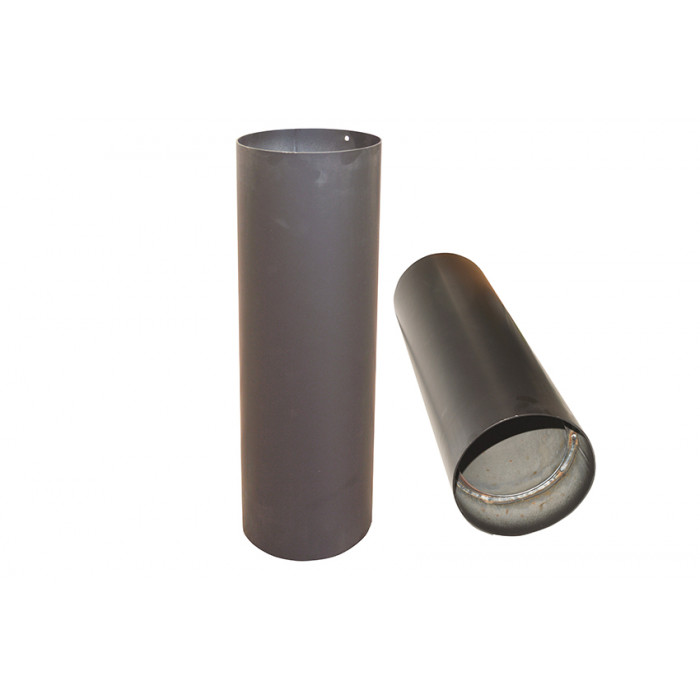 Pijp Ø150 mm 500 mm + condensring voor rookkanaal enkelwandig staal zwart main product photo