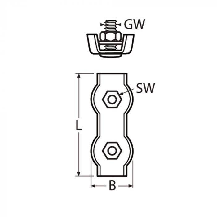 Duplex Drahtseilklemme 10 mm Edelstahl-316 (A4) main product photo