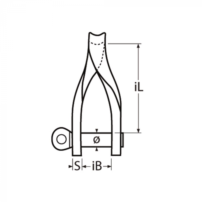 Flachschäkel 90° gedreht 4 mm Edelstahl-316 (A4) main product photo