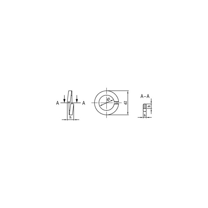 Federringe Form B DIN 127 1.4310 B 4 (1000 Stück) main product photo