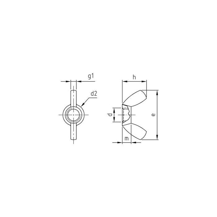 Flügelmuttern, amerikanische Form Art. 315 A2 M5 (500 Stück) main product photo