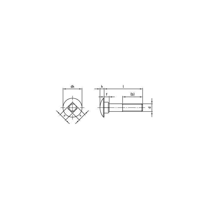 Flachrundschrauben mit Vierkantansatz DIN 603 A2 M10X80 (50 Stück) main product photo