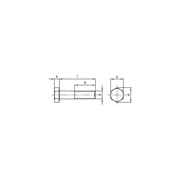 Sechskantschrauben mit Schaft DIN 931 A4-80 M5X35 (200 Stück) main product photo