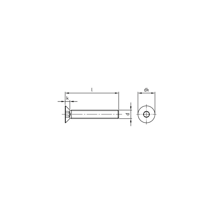 Senkschrauben mit Innensechskant und Vollgewinde ISO 10642 A2-070 M10X190 (25 Stück)