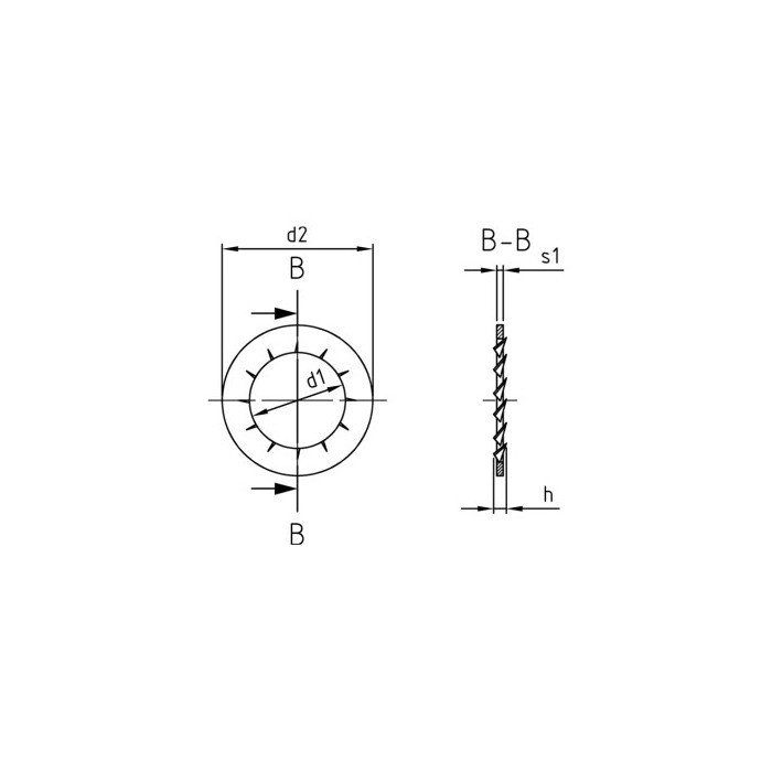 Fächerscheiben, Form J DIN 6798 A2 J 13,0 (500 Stück) main product photo