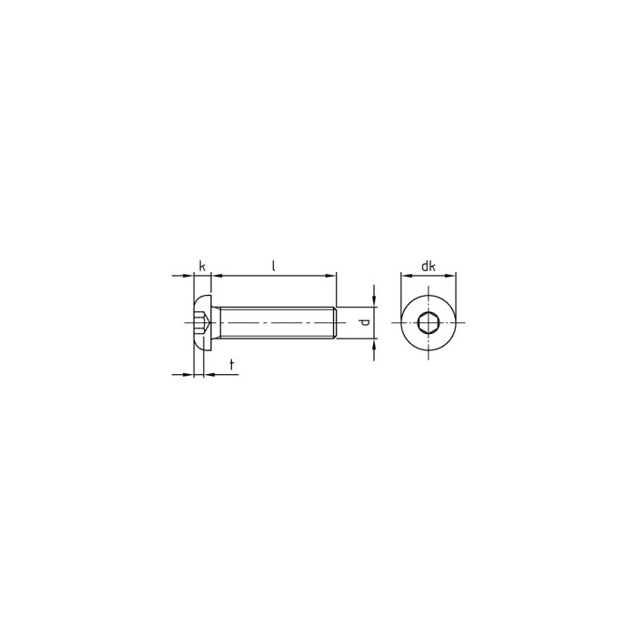 Flachrundkopfschrauben Innensechskant, Vollgewinde ISO 7380-1 A2-070 M10X90/90 (50 Stück) main product photo