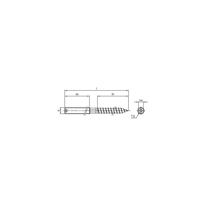 Stockschrauben mit Innensechsrund Art. 9082 A2 M8X90 TX25 (100 Stück) main product photo