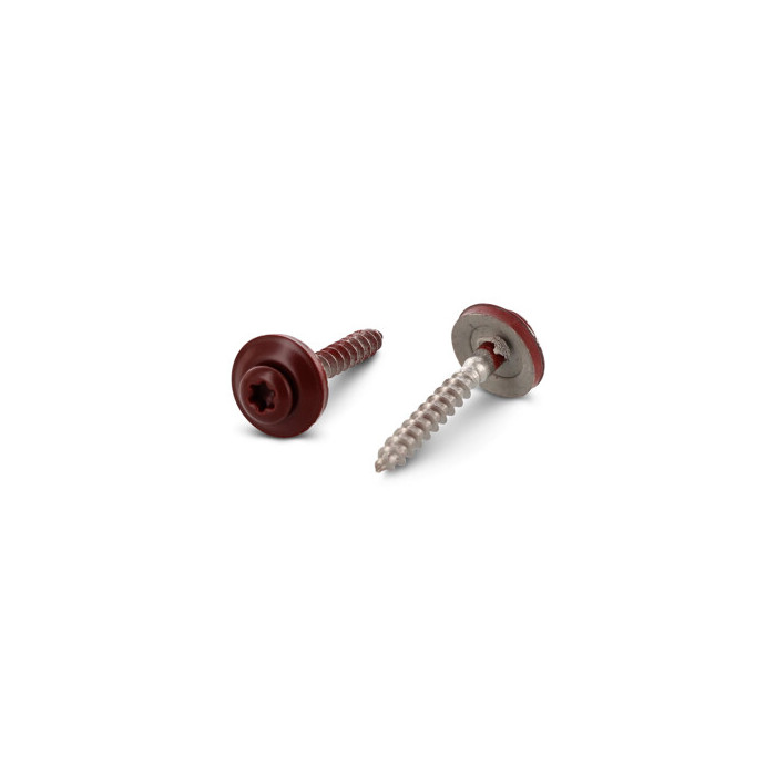 Spenglerschrauben 2tlg. mit DS 15 mm Oxidrot Art. 9087 A2 4,5X120 TX20 - RAL 3009 (100 Stück) main product photo