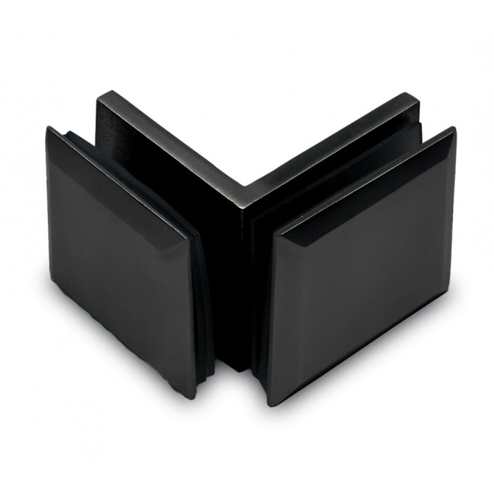 Glasklem 90 graden glas/glas voor glasdikte 8 - 12 mm RVS-304 zwart main product photo