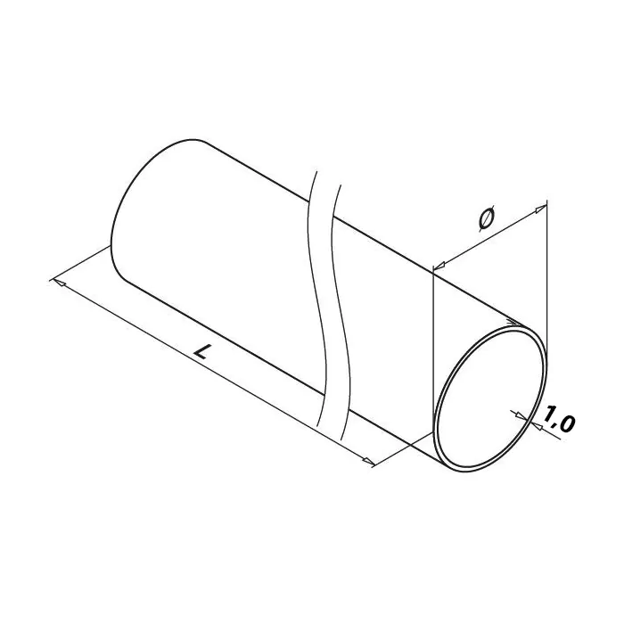 Edelstahlrohr 304 - 12mm Außendurchmesser, 2mm Wandstärke