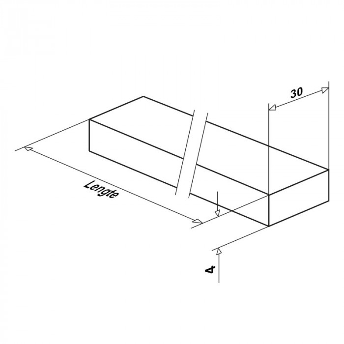 Streifen 30 x 4 mm Edelstahl 304 geslit unbearbeitet main product photo