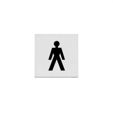 Intersteel Piktogramm Herrentoilette selbstklebend quadratisch Edelstahl gebürstet