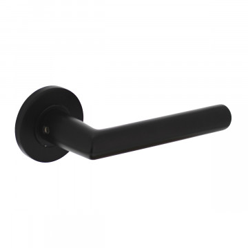 Intersteel Türgriff Winkel 90° auf runder Rosette ˜55x8 mm Aluminium schwarz